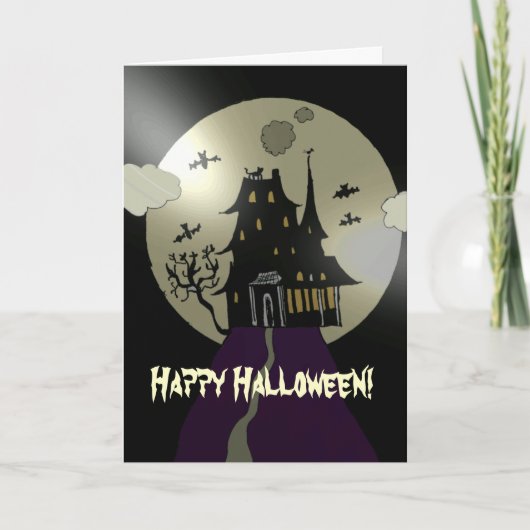 Carte Happy Halloween Haunted House (Devant)