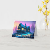 Carte Happy Halloween Haunted House (Fleur jaune)