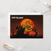 Carte Happy Halloween Haunted House (Devant/Arrière en situation)