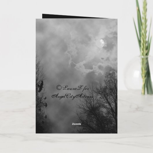 Carte Happy Halloween Haunted Sky Custom Card (Dos)