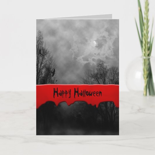 Carte Happy Halloween Haunted Sky Custom Card (Devant)