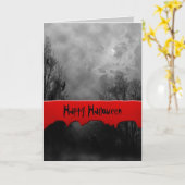 Carte Happy Halloween Haunted Sky Custom Card (Fleur jaune)