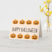 Carte Happy Halloween Jack-o'-lantern (Fleur jaune)