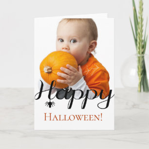 Carte Happy Halloween l'araignée photo personnalisée