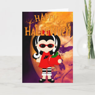 Carte Happy Halloween Little Vampress