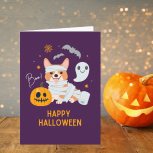 Carte Happy Halloween mignon chien maman