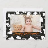Carte Happy Halloween mignon fantômes boite photo (Devant)