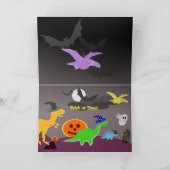Carte Happy Halloween mignonette Dinosaures 3D Coupe et (Intérieur)