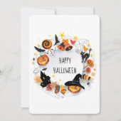 Carte Happy Halloween moderne Éffrayant et Citrouille va (Devant)