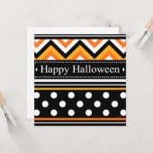 Carte Happy Halloween Motif moderne (Devant/Arrière en situation)