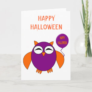 Carte Happy Halloween Party Owl Custom