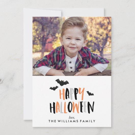 Carte Happy Halloween Photo de famille (Devant)
