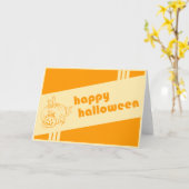 Carte happy halloween : retro : (Fleur jaune)