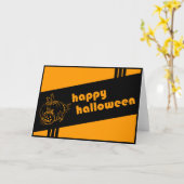 Carte happy halloween : retro : (Fleur jaune)