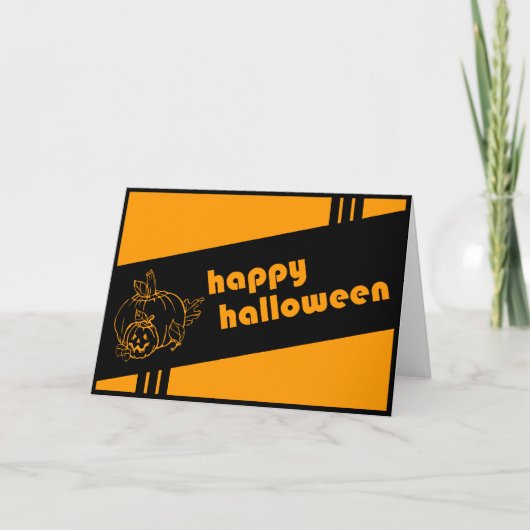 Carte happy halloween : retro : (Devant)