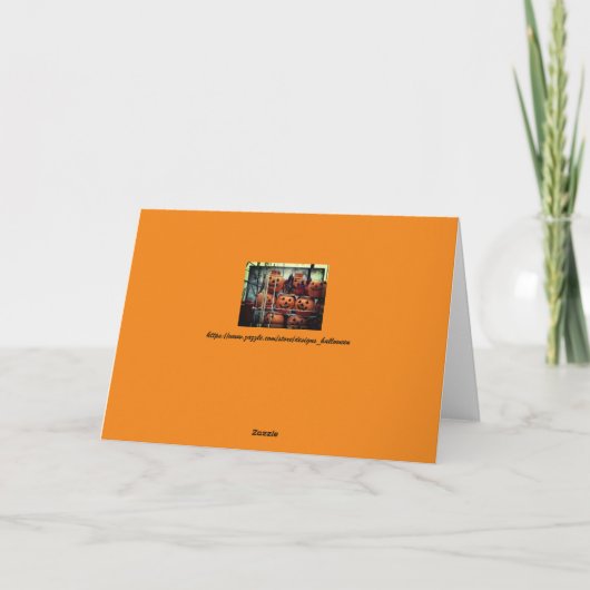 Carte Happy Halloween salutations Citrouilles dans une c (Dos)