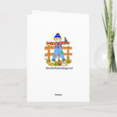 Carte Happy Halloween Whimsical Scarecrow et Citrouilles (Dos)