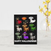 Carte Happy Halloweenie Dachshund Dachshund Halloween Gi (Fleur jaune)