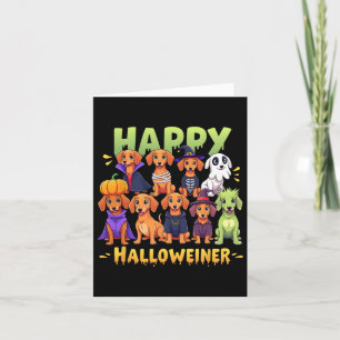 Carte Happy Halloweiner Chien Propriétaires Drôle Hallow