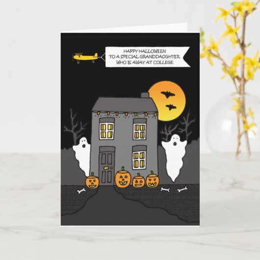 Carte Happy Hallowen Granddaughter (Fleur jaune)