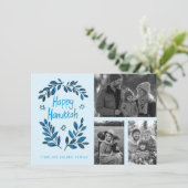 Carte Happy Hanoukka CUSTOM 3 PHOTOS Grid Holiday (Debout devant)