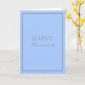 Carte Happy Hanoukka Designer Inspiré bleu (Fleur jaune)