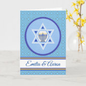 Carte Happy Hanoukka for Couple Ajouter un nom (Fleur jaune)