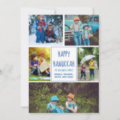 Carte Happy Hanoukka Modern Photo Collage Cute Blue Card (Devant)