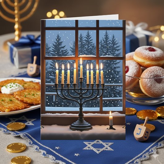 Carte Happy Hanukkah Menorah | Eight Nights of Peace