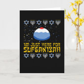 Carte Happy Hanukkah Sufganiyah Jewish Funny (Fleur jaune)