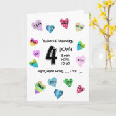Carte Happy Hearts 4e anniversaire (Fleur jaune)
