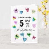 Carte Happy Hearts 5e anniversaire (Fleur jaune)