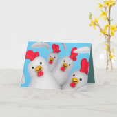 Carte Happy hen clipart (Fleur jaune)