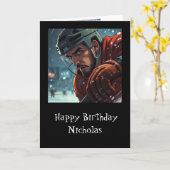 Carte Happy Hockey Anniversaire Fun Humour (Fleur jaune)