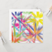 Carte Happy Holi, festival des couleurs, holi hai (Devant/Arrière en situation)