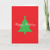 Carte Happy Holidays Bright Red Christmas New Year (Devant)