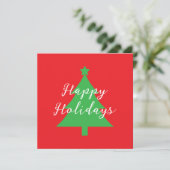 Carte Happy Holidays Bright Red Christmas New Year (Debout devant)