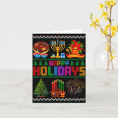 Carte Happy Holidays Christmas Hanukkah Kwanzaa Happy Ne (Fleur jaune)