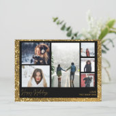 Carte Happy Holidays Faux Gold Parties scintillant Multi (Debout devant)