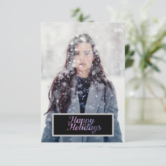 Carte Happy Holidays Galaxy Text (Debout devant)