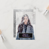 Carte Happy Holidays Galaxy Text (Devant/Arrière en situation)