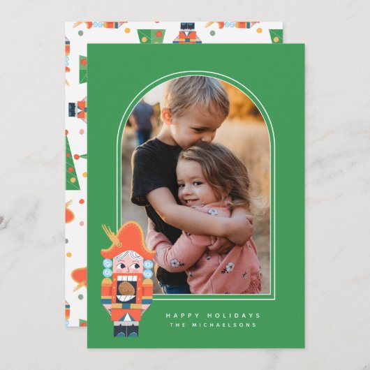 Carte HAPPY HOLIDAYS NUTCRACKER Add Your (Devant / Derrière)