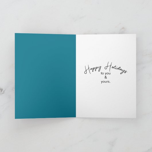 Carte Happy Holidays Penguin Under Northern Lights (Intérieur)