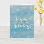 Carte Happy Holidays Watercolor Snowflake (Fleur jaune)
