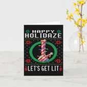 Carte Happy Holidaze Weed Ugly Sweater Christmas Tee (Fleur jaune)