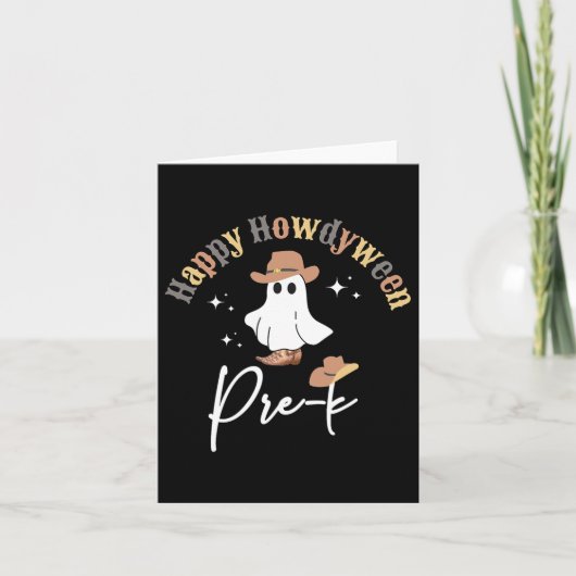 Carte Happy Howdyween Pré-k Ghost Western Enseignant Pre (Devant)