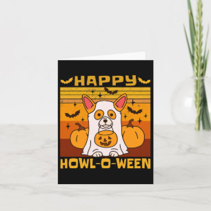 Carte Happy Howl-o-ween Costume d'Halloween Corgi
