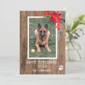 Carte Happy Howliday Chien photo (Debout devant)