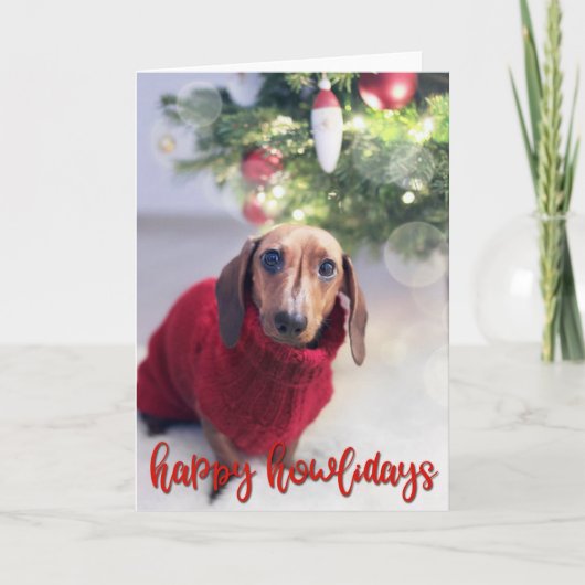 Carte Happy Howlidays - Ajouter VOTRE PHOTO DE CHIEN (Devant)