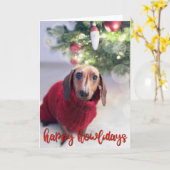Carte Happy Howlidays - Ajouter VOTRE PHOTO DE CHIEN (Fleur jaune)